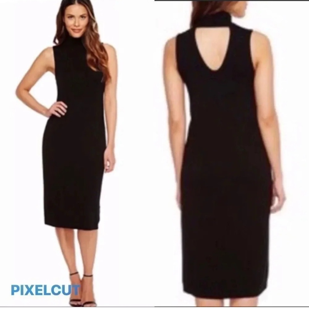 NWT Splendid Mock Neck Knee-Length/Midi Cut-Out Black Tank Dress Women’s Size XS
